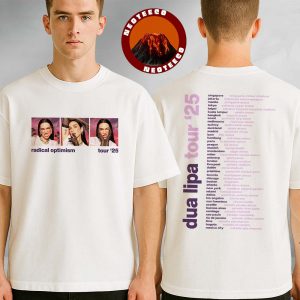 Dua Lipa Radical Optimism Tour 2025 Panel Photo Concert Merch Two Sides Unisex T-Shirt