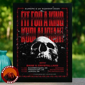 Fit For A King Tour Poster At Garage In Saarbrücken Germany On August 11 2025 Europe UK Summer Tour Skull Artwork Home Decor Poster Canvas