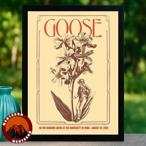 Goose Concert Poster At Hancher Green In Iowa City On August 28 2025 Vintage Floral Artwork Home Decor Poster Canvas