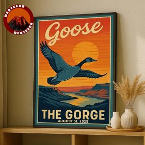 Goose Music Poster At The Gorge In George WA On August 31 2025 Vintage Sunset Fly Goose Home Decor Poster Canvas