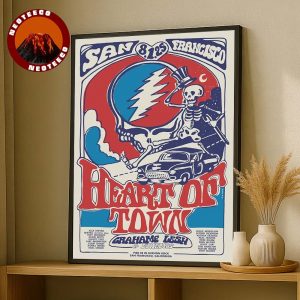 Grahame Lesh Show Flyer At San Francisco On August 1 2025 Skeleton Driving Car Tribute Design Home Decor Poster Canvas