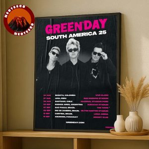 Green Day Poster 2025 South America Saviors Tour Dates And Location Home Decor Poster Canvas
