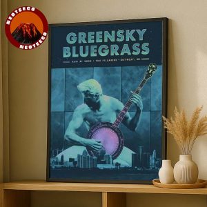 Greensky Bluegrass Concert Poster At The Fillmore In Detroit Michigan On August 21 2025 Banjo Statue Artwork Home Decor Poster Canvas