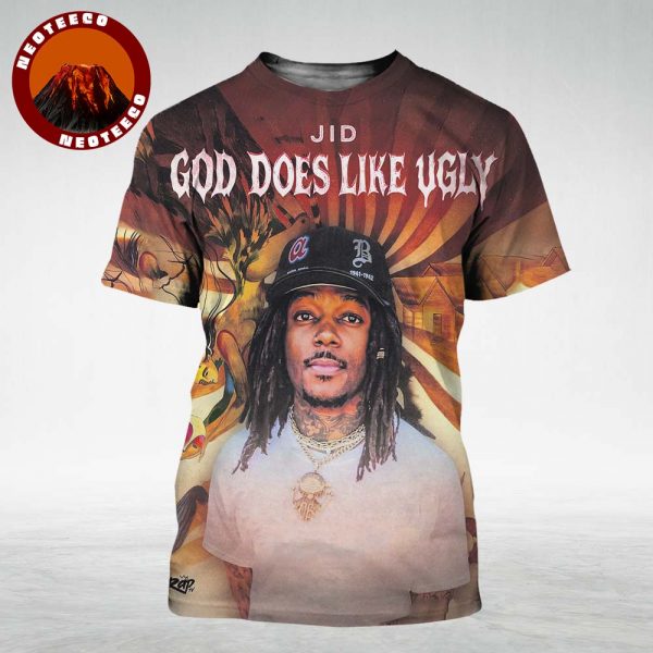 Album Tracklist Poster JID God Does Like Ugly Release On August 8th 2025 Hip Hop Art Print Vintage Style All Over Print Shirt