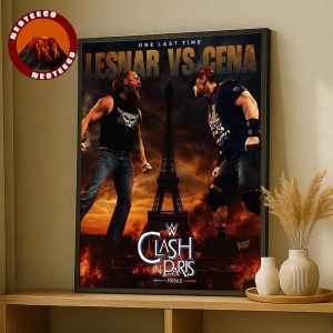 John Cena vs Brock Lesnar Matchup Poster At Clash In Paris France On August 31 2025 Final Match WWE Wrestling Event Home Decor Poster Canvas