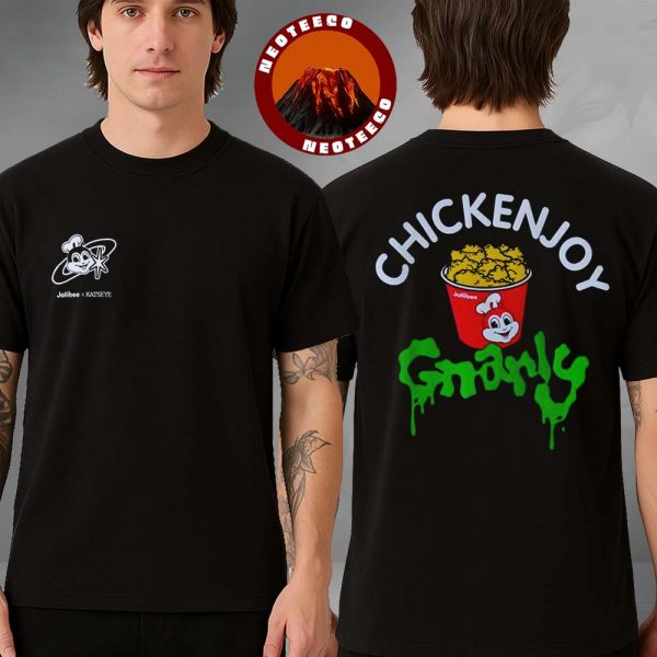 Jollibee x Katseye Black Graphic Tee With Chickenjoy Bucket Back Print Two Sides Unisex T-Shirt