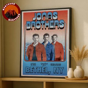 Jonas Brothers Concert Poster At Bethel Woods Center For The Arts In Bethel New York On August 18 2025 Retro Artwork Home Decor Poster Canvas
