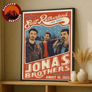 Jonas Brothers Music Poster At MetLife Stadium In East Rutherford NJ On August 10 2025 Vintage Tour Artwork Home Decor Poster Canvas