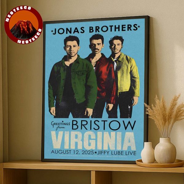 Jonas Brothers Tour Merch Design At Jiffy Lube Live In Bristow On August 12 2025 Retro Portrait Artwork Home Decor Poster Canvas