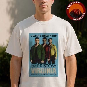 Jonas Brothers Tour Merch Design At Jiffy Lube Live In Bristow On August 12 2025 Retro Portrait Artwork Unisex T-Shirt