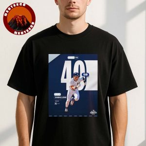 Jose Caballero New York Yankees First To 40 Stolen Bases MLB Baseball 2025 Poster Legendary Speed Artwork Unisex T-Shirt