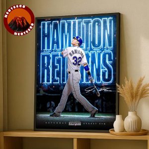 Josh Hamilton Hall Of Fame Poster On August 9 2025 Rangers Return Ceremony Major League Baseball Home Decor Poster Canvas