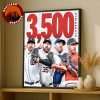 Justin Verlander Career Strikeouts 3500 Detroit Tigers Houston Astros New York Mets San Francisco Giants MLB Baseball 2025 Home Decor Poster Canvas