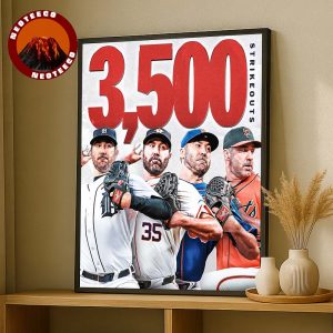 Justin Verlander 3500 Career Strikeouts Detroit Tigers Houston Astros New York Mets San Francisco Giants MLB Baseball 2025 Home Decor Poster Canvas
