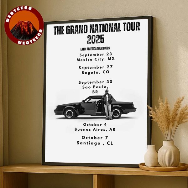 Kendrick Lamar Grand National Tour Poster In Latin America On September 23 To October 7 2025 Black Car Street Photography Artwork Home Decor Poster Canvas