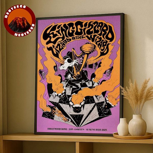 King Gizzard And The Lizard Wizard Concert Poster At Hollywood Bowl In Los Angeles CA On August 10 2025 Home Decor Poster Canvas