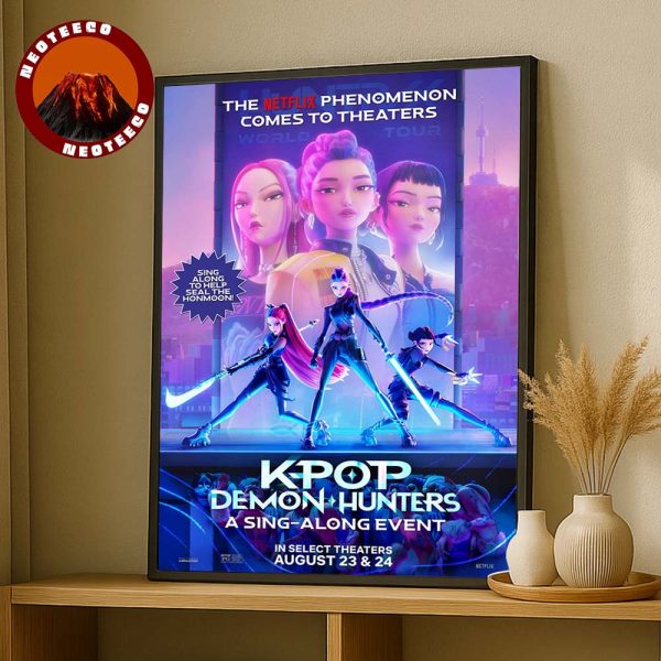 Kpop Demon Hunters Poster At Netflix In Theaters On August 23 24 2025 Animated Movie Battle Scene Artwork Home Decor Poster Canvas