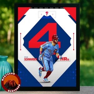 Kyle Schwarber Philadelphia Phillies Four Homer Game MLB Baseball 2025 Poster Historic Achievement Artwork Home Decor Poster Canvas