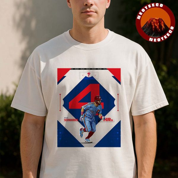 Kyle Schwarber Philadelphia Phillies Four Homer Game MLB Baseball 2025 Poster Historic Achievement Artwork Unisex T-Shirt