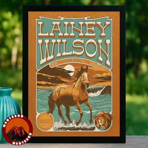 Lainey Wilson Tour Poster In Los Angeles California On August 23 2025 Whirlwind World Tour Horse Artwork Home Decor Poster Canvas