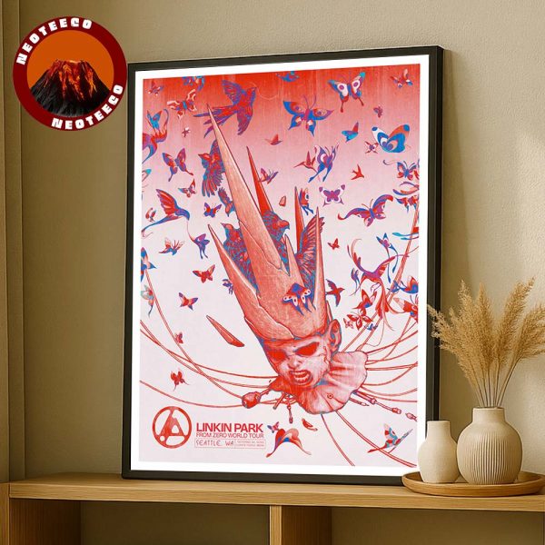 Linkin Park Concert Poster From Zero World Tour At Climate Pledge Arena In Seattle Washington On September 24 2025 Butterfly Artwork Home Decor Poster Canvas