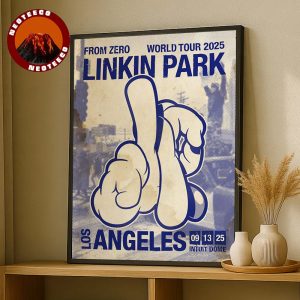 Linkin Park Concert Poster From Zero World Tour At Intuit Dome In Los Angeles California On September 13 2025 Cartoon Hand Artwork Home Decor Poster Canvas