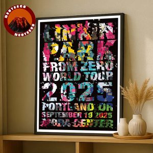 Linkin Park Concert Poster From Zero World Tour At Moda Center In Portland Oregon On September 19 2025 Glitch Typography Artwork Home Decor Poster Canvas