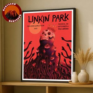 Linkin Park Concert Poster From Zero World Tour At PHX Arena In Phoenix Arizona On September 6 2025 Skull Mountain Artwork Home Decor Poster Canvas