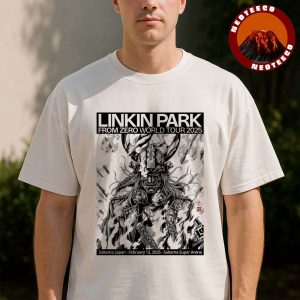 Linkin Park Concert Poster From Zero World Tour At Saitama Super Arena In Saitama Japan On February 12 2025 Samurai Artwork Unisex T-Shirt