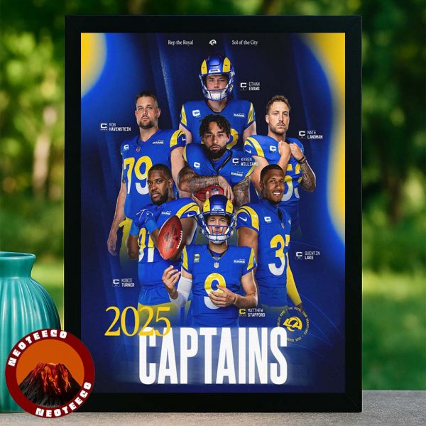 Los Angeles Rams Captains Poster 2025 NFL Football Leadership Team Sports Print Home Decor Poster Canvas