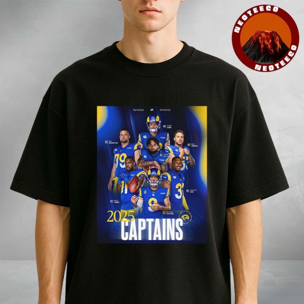 Los Angeles Rams Captains Poster 2025 NFL Football Leadership Team Sports Print Unisex T-Shirt