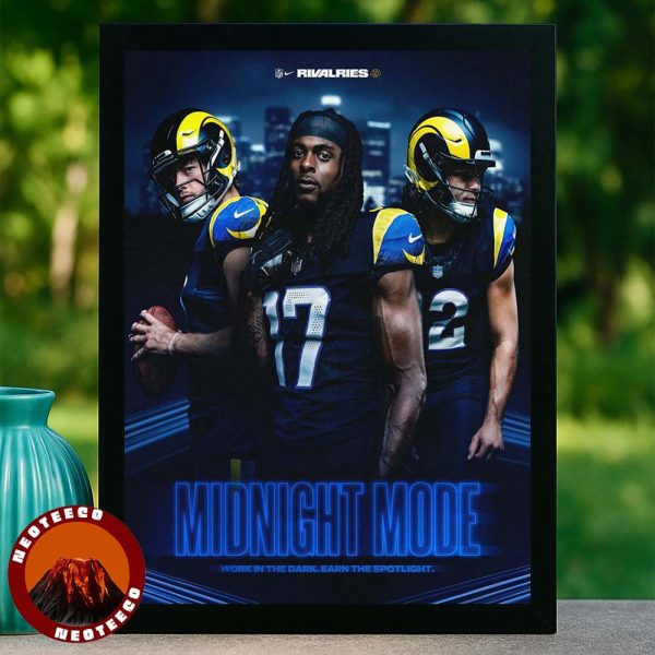 Los Angeles Rams Midnight Mode Poster NFL Football 2025 Limited Edition Artwork Home Decor Poster Canvas