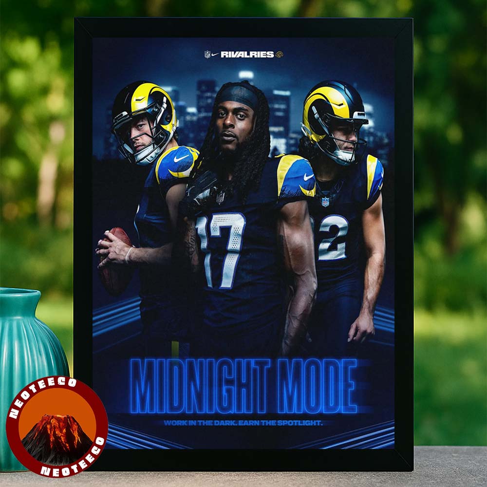 Los Angeles Rams Midnight Mode Poster NFL Football 2025 Limited Edition Artwork Home Decor Poster Canvas