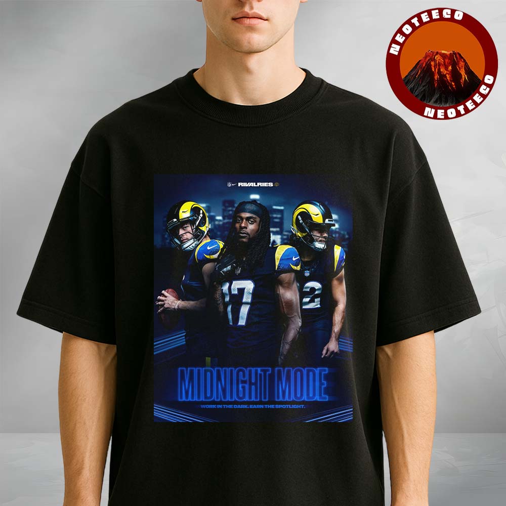 Los Angeles Rams Midnight Mode Poster NFL Football 2025 Limited Edition Artwork Unisex T-Shirt