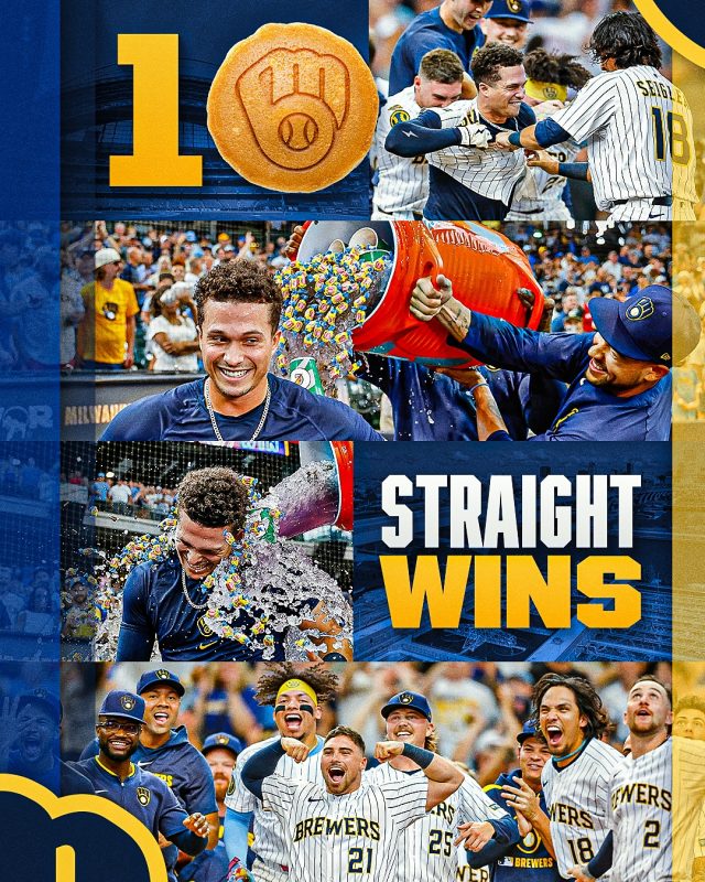 MLB Milwaukee Brewers Conquer The Top With 10 Consecutive Winning Games 2025