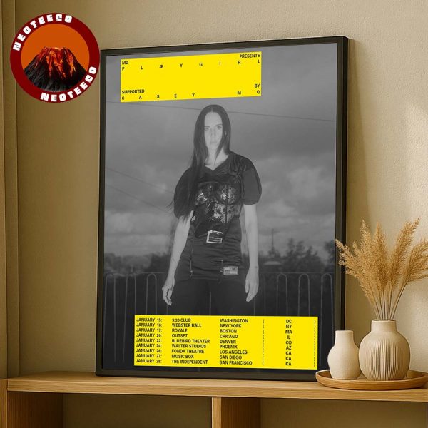 MØ Concert Tour Poster Playgirl Tour In US Cities January 2025 With Casey MQ Home Decor Poster Canvas