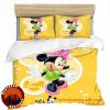 Mickey Minnie Disney Bedding Set Cartoon Couple Red Pink Heart Design Comforter