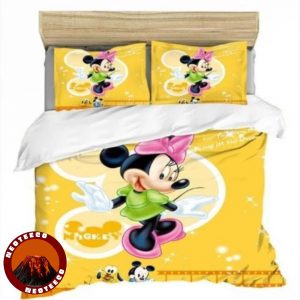 Mickey Bedding Set Disney Minnie Cartoon Couple Style Quilt Cover with Pillowcases