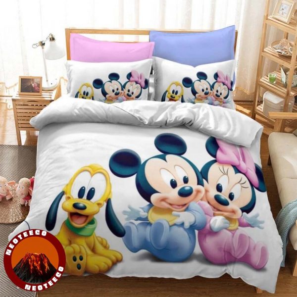Minnie Bedding Set Disney Mickey Cartoon Couple Theme for Double Queen King Beds
