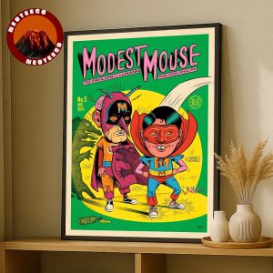 Modest Mouse Poster At TD Pavilion At The Mann In Philadelphia PA On August 5 2025 With Retro Comic Superhero Artwork Home Decor Poster Canvas