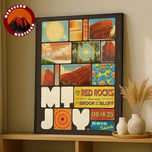 Mt. Joy Concert Poster At Red Rocks In Morrison CO On August 14 2025 Retro Landscape Artwork Home Decor Poster Canvas