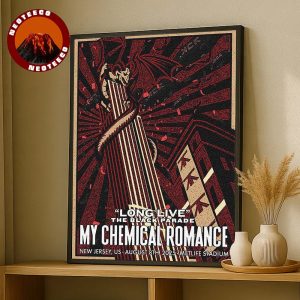 My Chemical Romance Concert Poster At MetLife Stadium In East Rutherford NJ On August 8 2025 Long Live The Black Parade Artwork Home Decor Poster Canvas