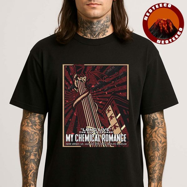 My Chemical Romance Concert Poster At MetLife Stadium In East Rutherford NJ On August 8 2025 Long Live The Black Parade Artwork Unisex T-Shirt