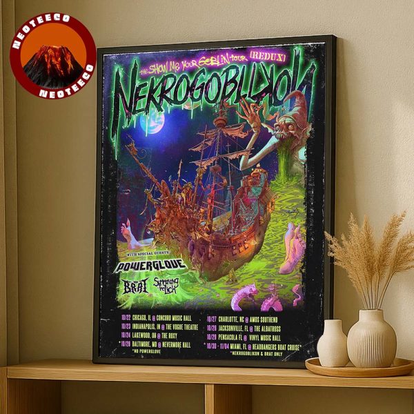 Nekrogoblikon Concert Poster In Chicago IL On October 22 2025 Show Me Your Goblin Tour Redux Artwork Home Decor Poster Canvas