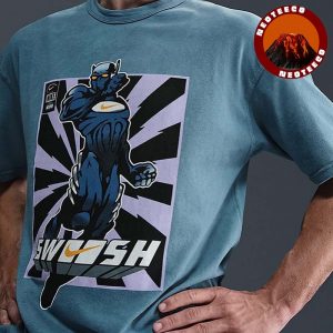 Nike Swooshman Blue Graphic Top At Summer 2025 Collection Forgotten Superhero Purple Black Artwork Unisex T-Shirt