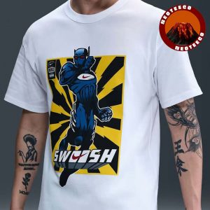 Nike Swooshman White Graphic Top At Summer 2025 Collection Forgotten Superhero Yellow Black Artwork Unisex T-Shirt