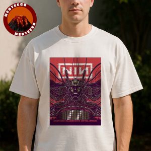 Nine Inch Nails Poster At Xcel Energy Center In Saint Paul Minnesota On August 17 2025 Limited Edition Cyberpunk Artwork Unisex T-Shirt