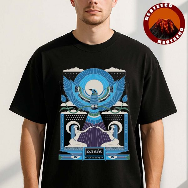 Oasis Concert Poster At Roseland Ballroom In New York City On November 10 1995 Geometric Egyptian Artwork Unisex T-Shirt