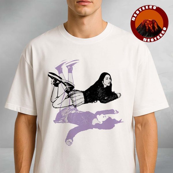 Olivia Rodrigo GUTS White Shirt with Purple Double Exposure Artwork Unisex T-Shirt