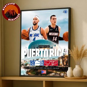 Orlando Magic vs Miami Heat Basketball Matchup Poster At Coliseo De Puerto Rico On October 4 2025 NBA Preseason Game NBA Basketball Home Deco Poster Canvas